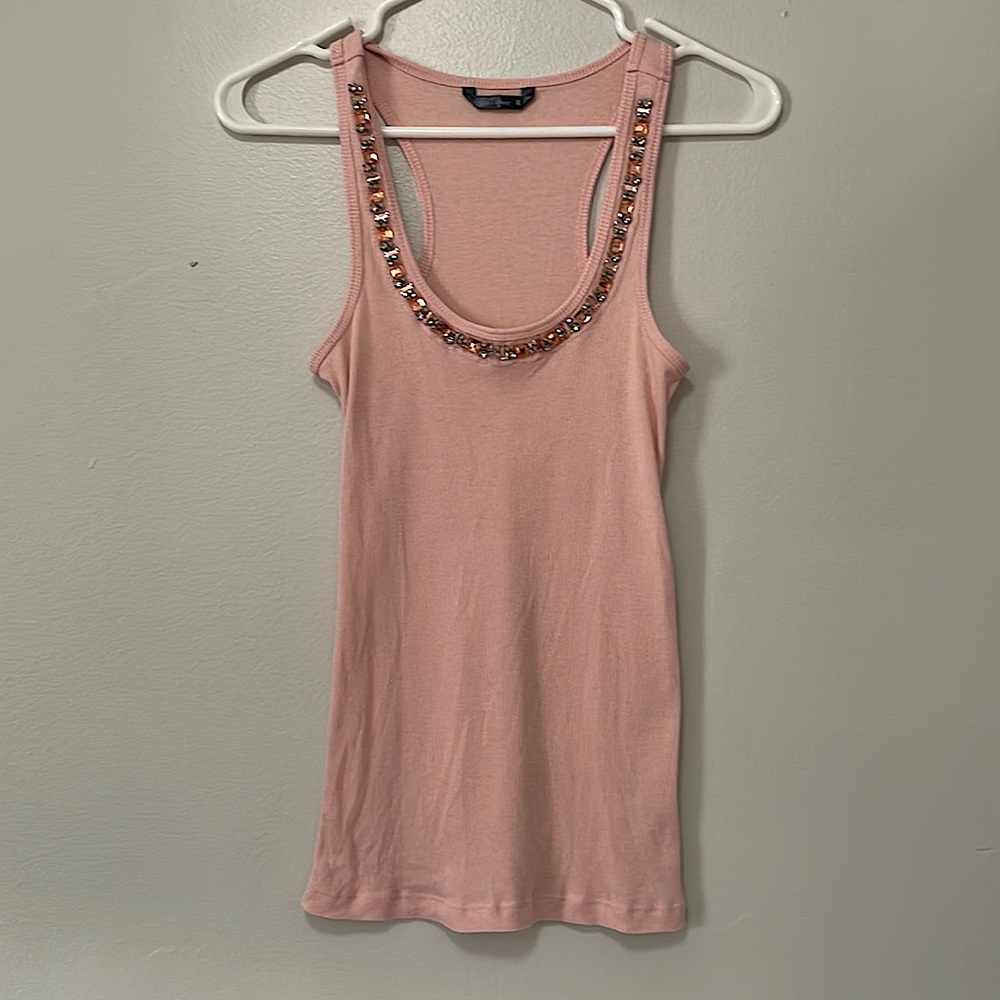 Wallflower. Pretty light pink tank top with embellishments. Size medium
